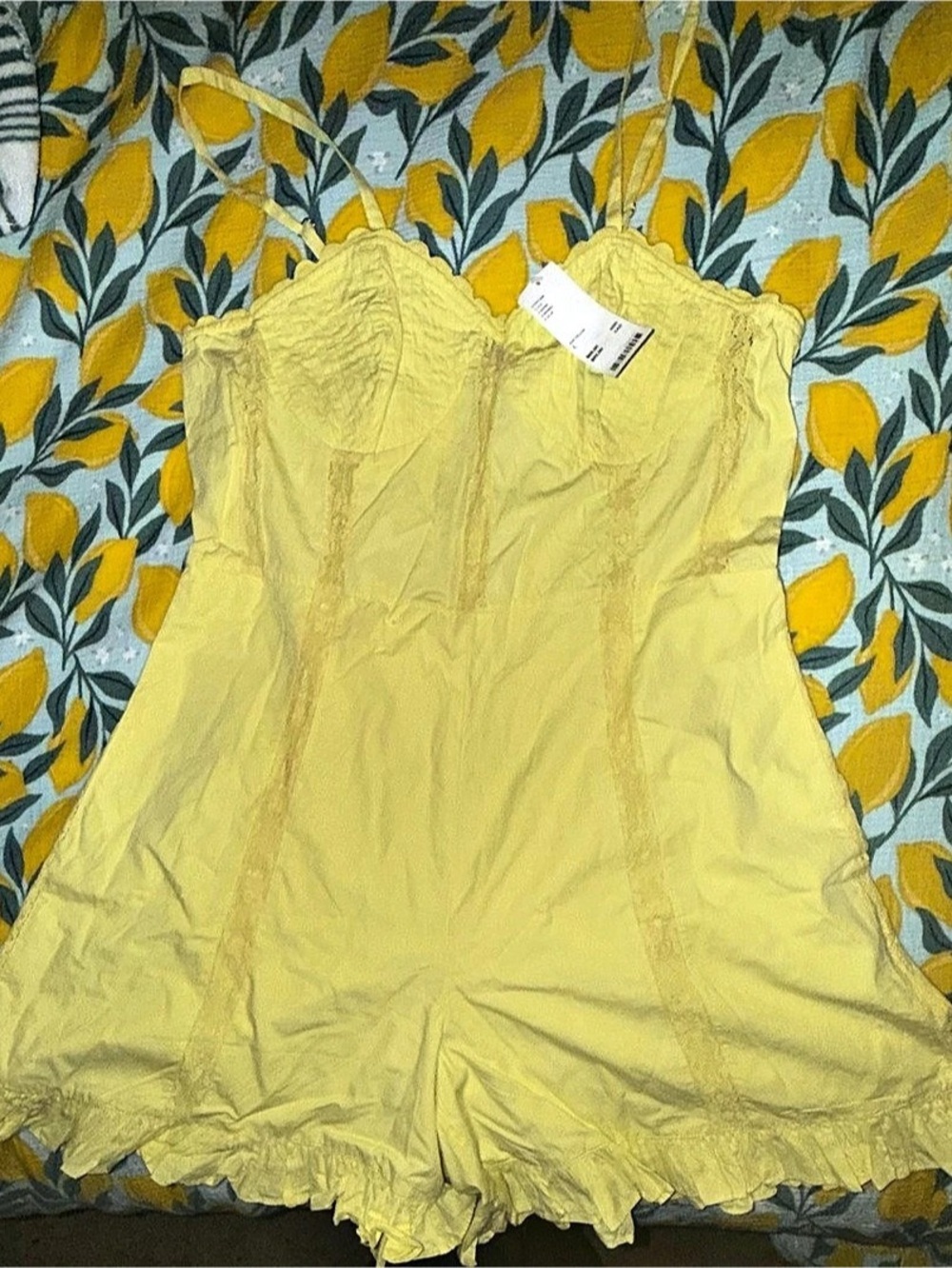 Urban Outfitters Out From Under Sail Away With Me Romper Yellow